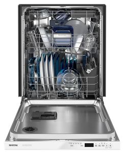 Top control dishwasher with Third Level Rack and Dual Power Filtration White MDB8959SKW Maytag